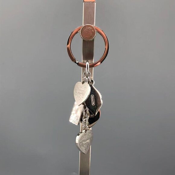 Coach Red and Silver Heart Keychain - Picture 2 of 11